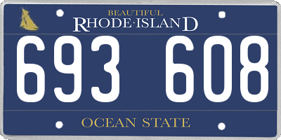 RI license plate 693608