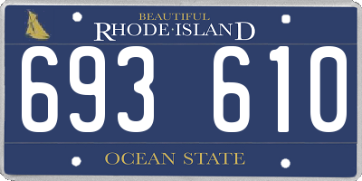 RI license plate 693610