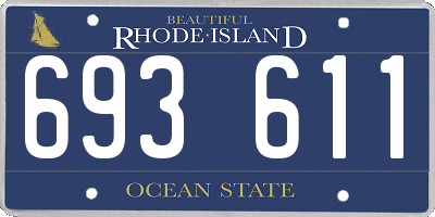 RI license plate 693611