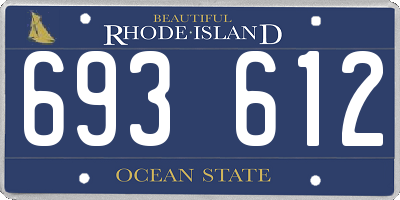RI license plate 693612