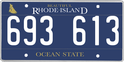 RI license plate 693613