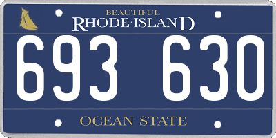 RI license plate 693630