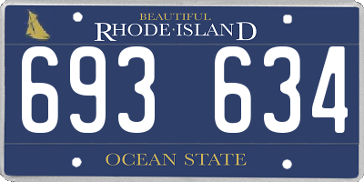 RI license plate 693634