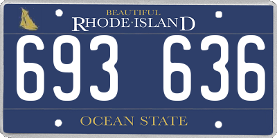 RI license plate 693636