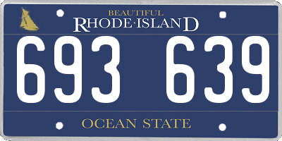 RI license plate 693639
