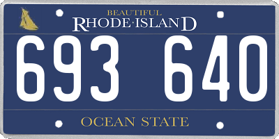 RI license plate 693640