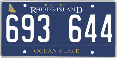 RI license plate 693644