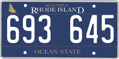 RI license plate 693645
