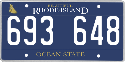 RI license plate 693648