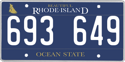 RI license plate 693649