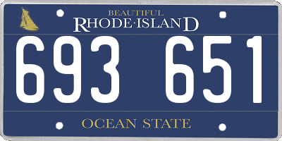 RI license plate 693651