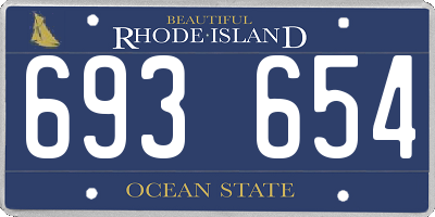 RI license plate 693654