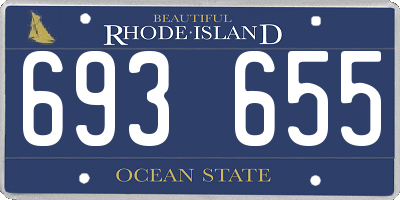 RI license plate 693655