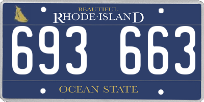 RI license plate 693663