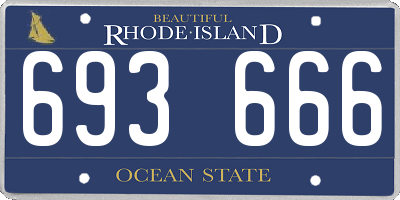 RI license plate 693666