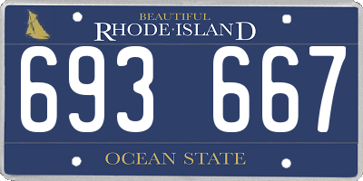 RI license plate 693667