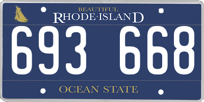 RI license plate 693668