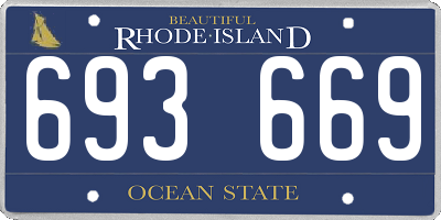 RI license plate 693669
