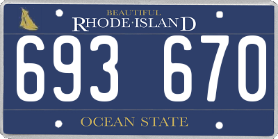 RI license plate 693670