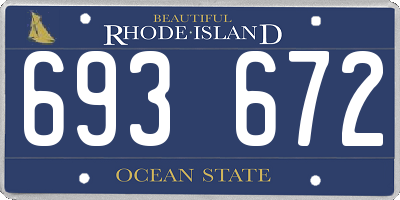 RI license plate 693672