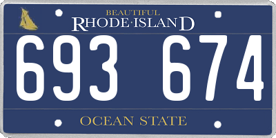RI license plate 693674