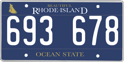 RI license plate 693678