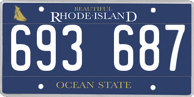 RI license plate 693687