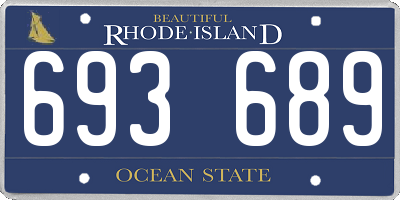 RI license plate 693689