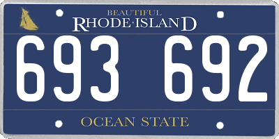 RI license plate 693692