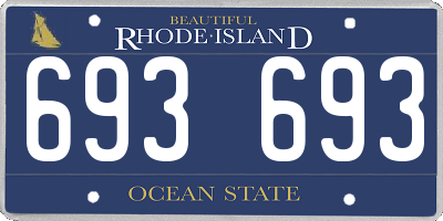 RI license plate 693693