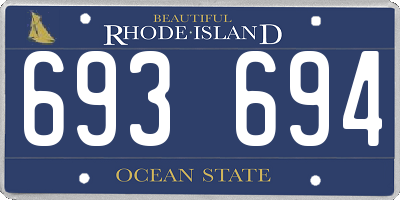 RI license plate 693694