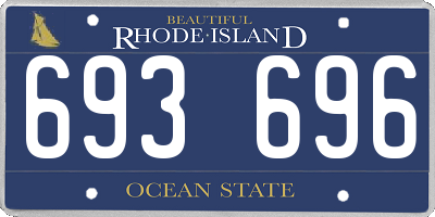 RI license plate 693696