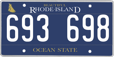 RI license plate 693698