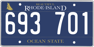 RI license plate 693701