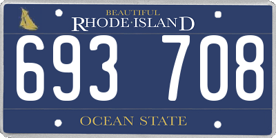 RI license plate 693708