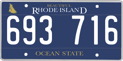 RI license plate 693716