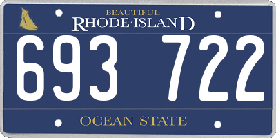RI license plate 693722
