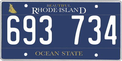 RI license plate 693734