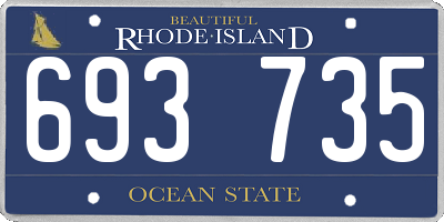 RI license plate 693735