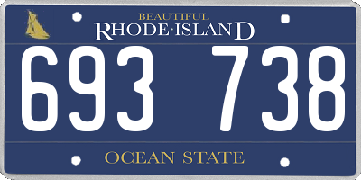 RI license plate 693738