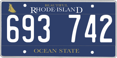 RI license plate 693742