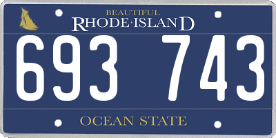 RI license plate 693743