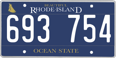 RI license plate 693754