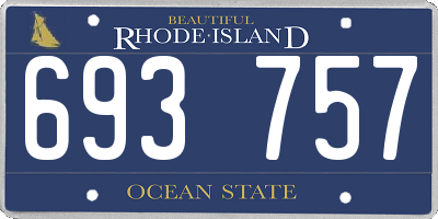 RI license plate 693757