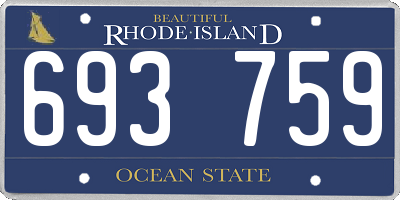 RI license plate 693759