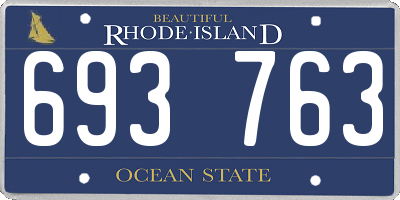 RI license plate 693763