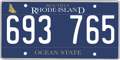 RI license plate 693765