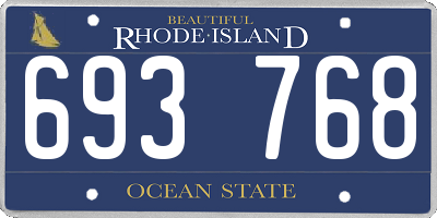 RI license plate 693768
