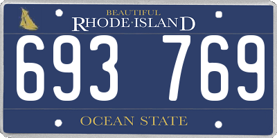 RI license plate 693769