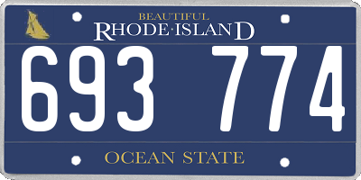RI license plate 693774